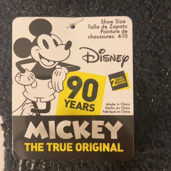 Disney Mickey Mouse fuzzy slippers socks 2 pack NWT - Picture 9 of 9